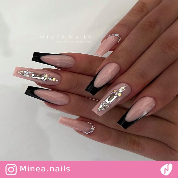 Crystals for Black and Nude Nails
